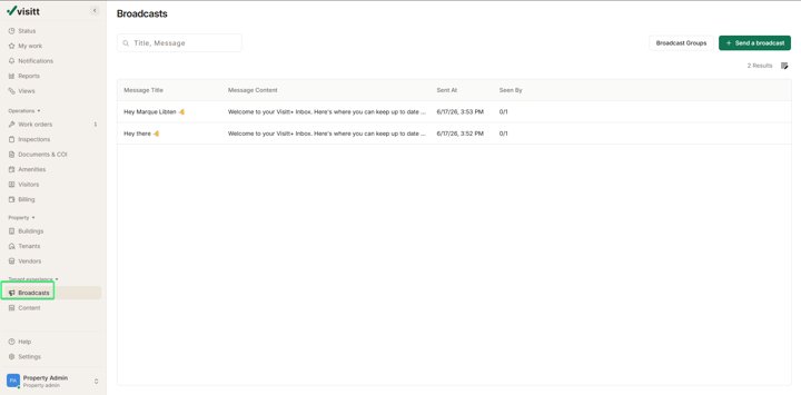 How to Use Visitt's Broadcast Messaging · figure 1